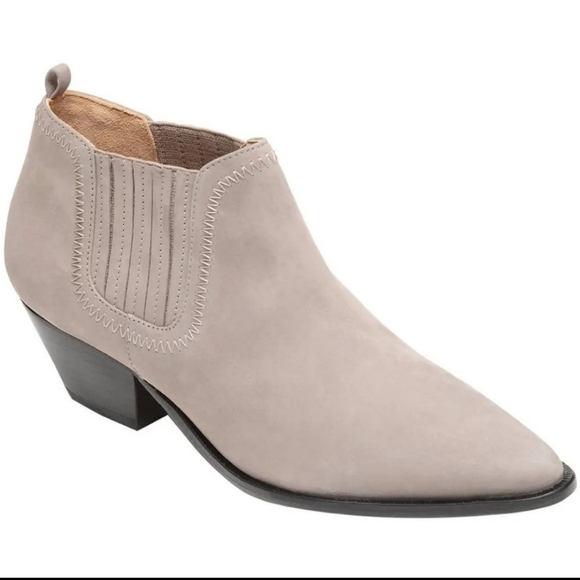 Schutz Jacqueline Suede Ankle Slip-On Bootie in Mouse Taupe Size 10 - Picture 1 of 10